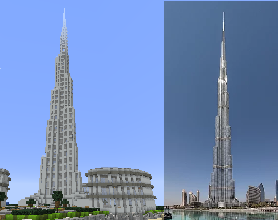 Burj Khalifa in-game vs. Real-life