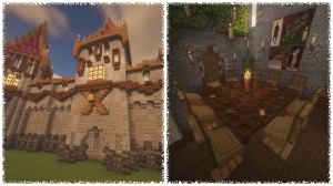 Small Mountain Castle w. full interior - Survival base Minecraft Map