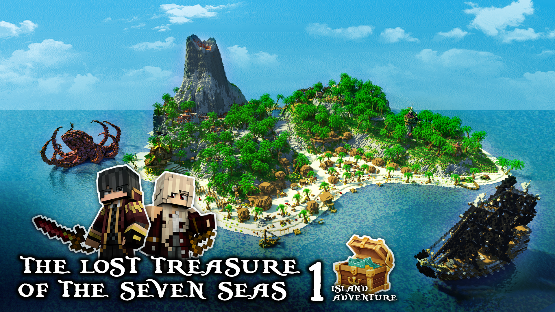 Download The Lost Treasure of the Seven Seas 1.0 for Minecraft 1.19.1