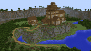 Download Cliffside Wooden Mansion 5 Mb Map For Minecraft